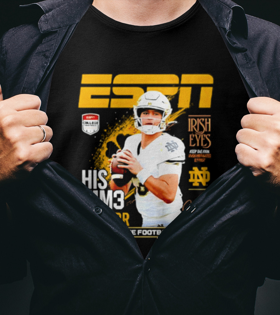 ESPN His Time CJ Carr Notre Dame Fighting Irish 2026 College Football Preview T-Shirt