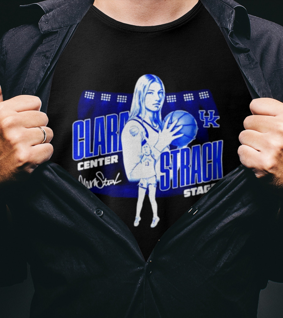 Clara Strack 13 Center Kentucky Wildcats Basketball Stage T-Shirt