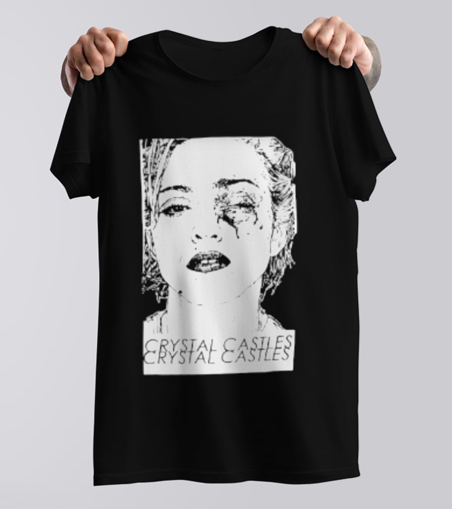 Crystal Castles Electronic Alice Glass Monochrome T-Shirt