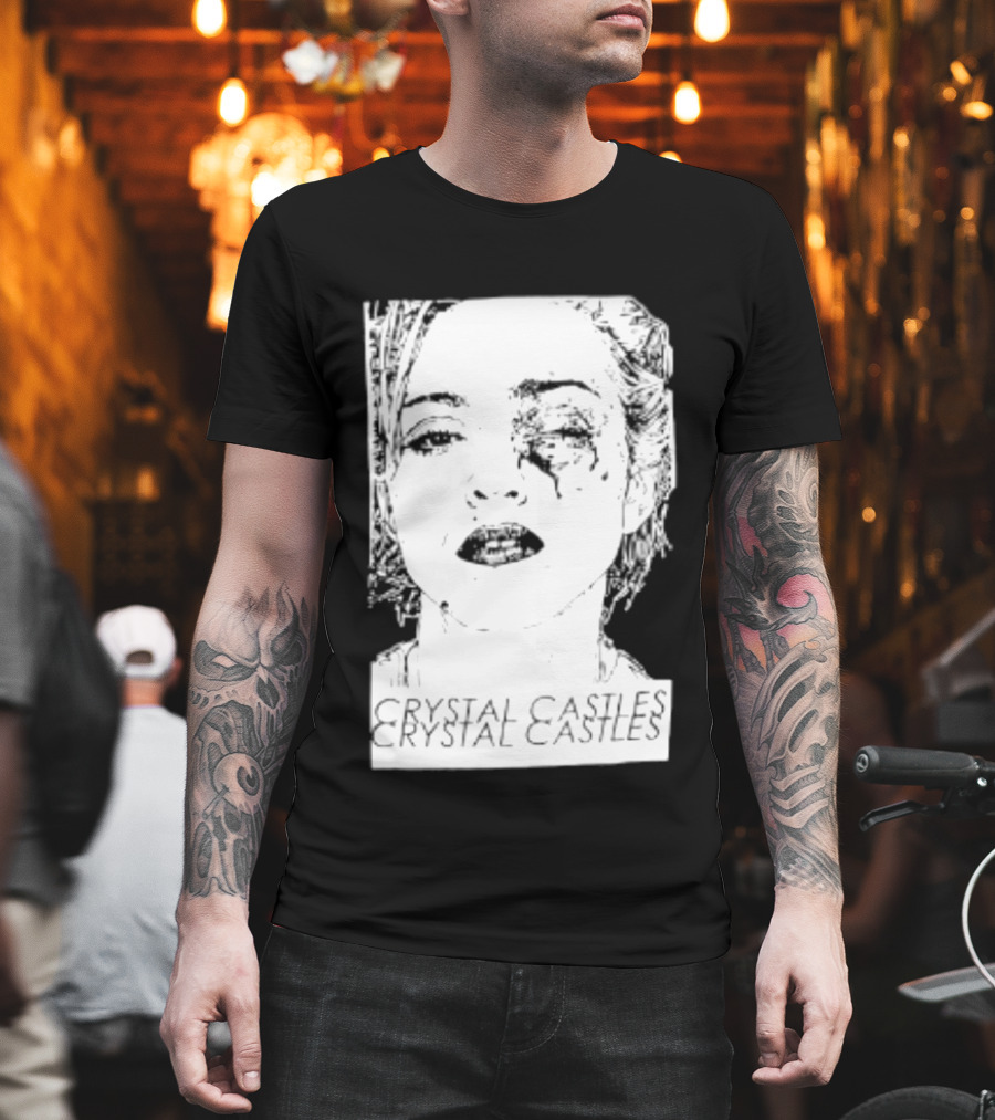 Crystal Castles Electronic Alice Glass Monochrome T-Shirt