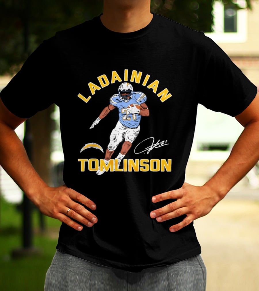 LaDainian Tomlinson Signature Los Angeles Chargers Football 21 T-Shirt