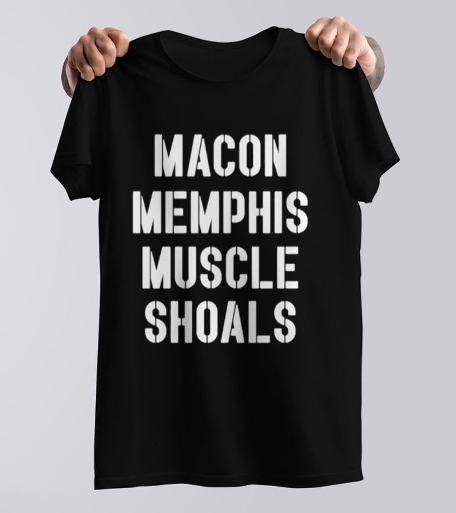 Macon Memphis Muscle Shoals Retro Southern Music Cities T-Shirt