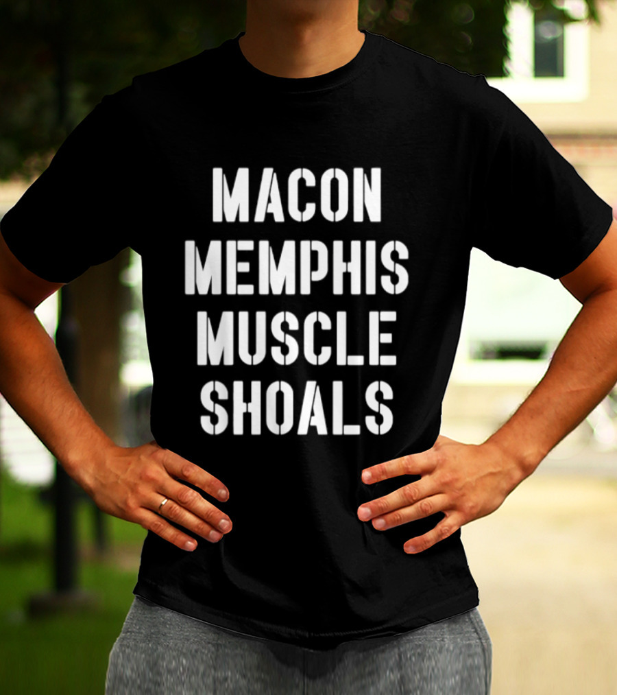 Macon Memphis Muscle Shoals Retro Southern Music Cities T-Shirt