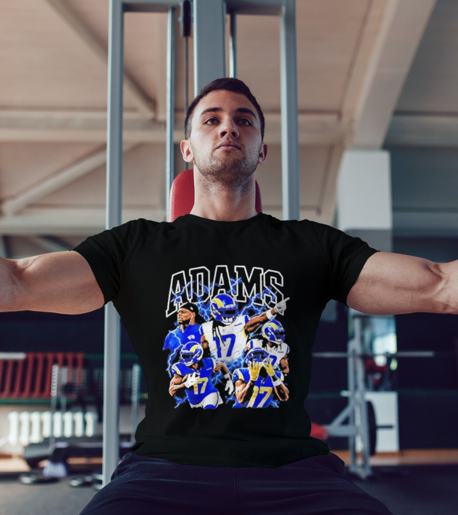 Los Angeles Rams 17 Adams Thunder Player Collage T-Shirt