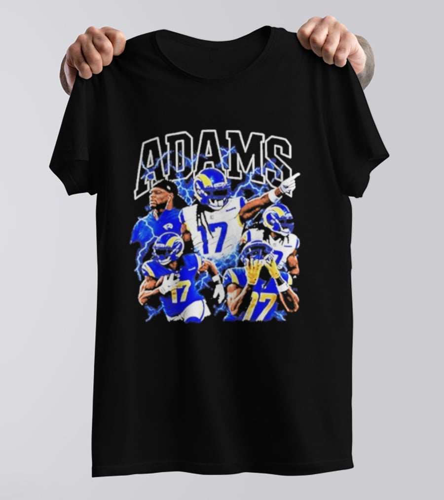 Los Angeles Rams 17 Adams Thunder Player Collage T-Shirt