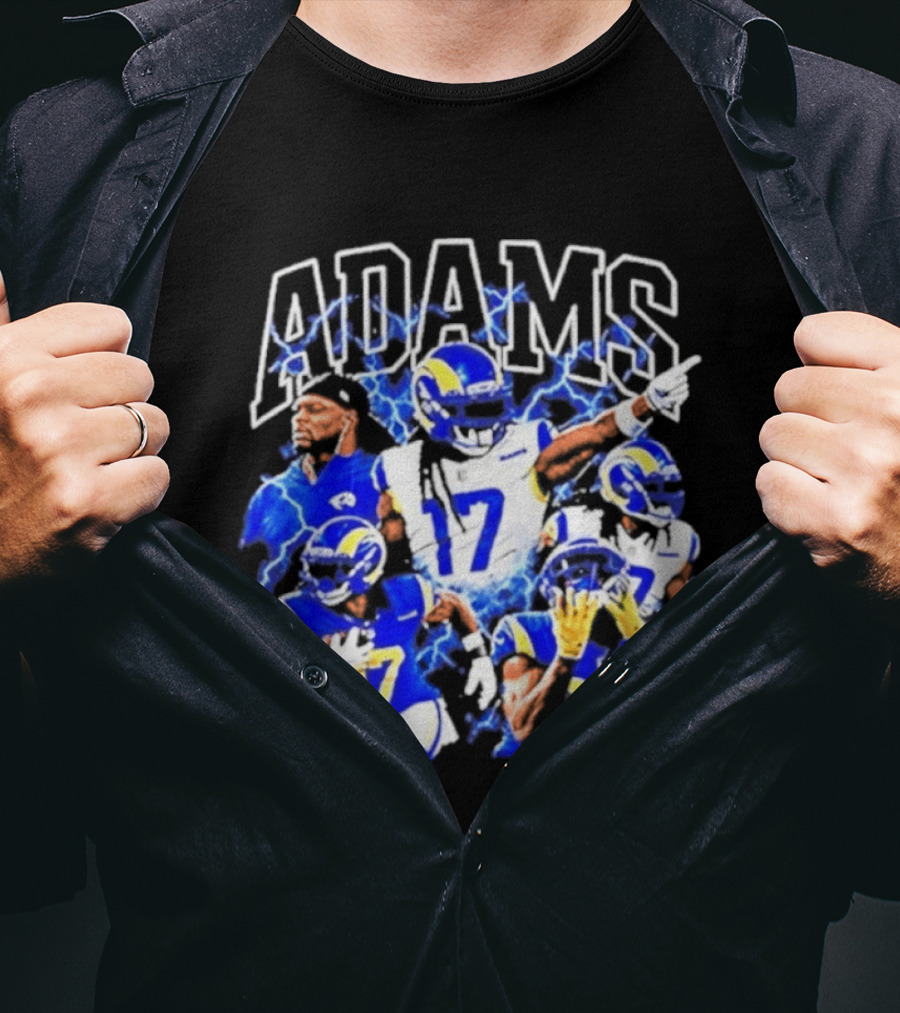 Los Angeles Rams 17 Adams Thunder Player Collage T-Shirt