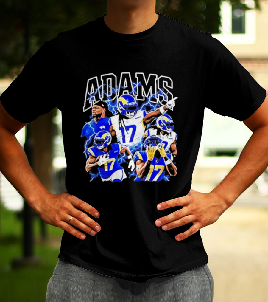 Los Angeles Rams 17 Adams Thunder Player Collage T-Shirt