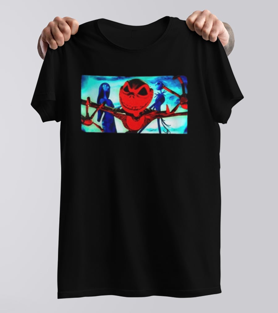 Tim Burton's The Nightmare Before Christmas Jack Skellington And Sally Cartoon Two Sided T-Shirt