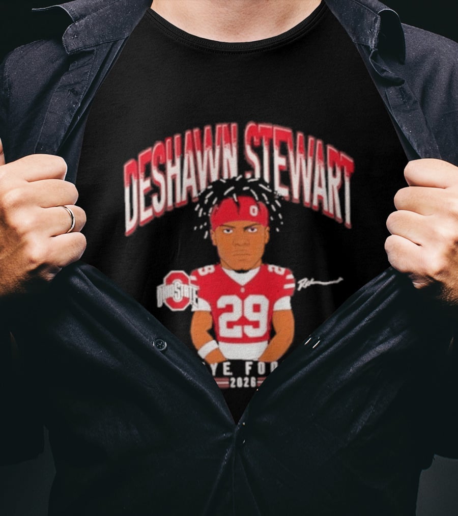 Deshawn Stewart Ohio State Buckeye Football Cartoon 26 T-Shirt