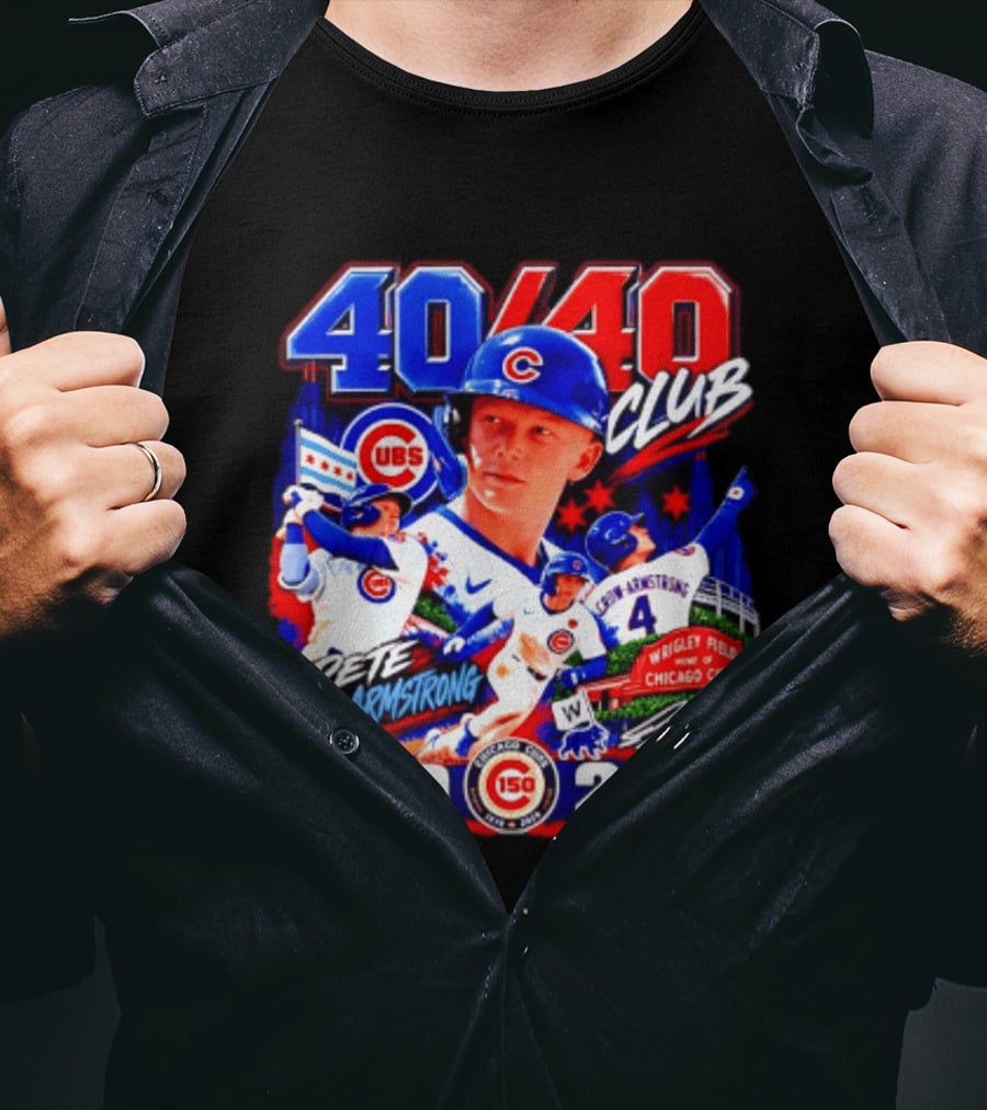 40/40 Club Pete Crow Armstrong Chicago Cubs Wrigley Field 2026 T-Shirt