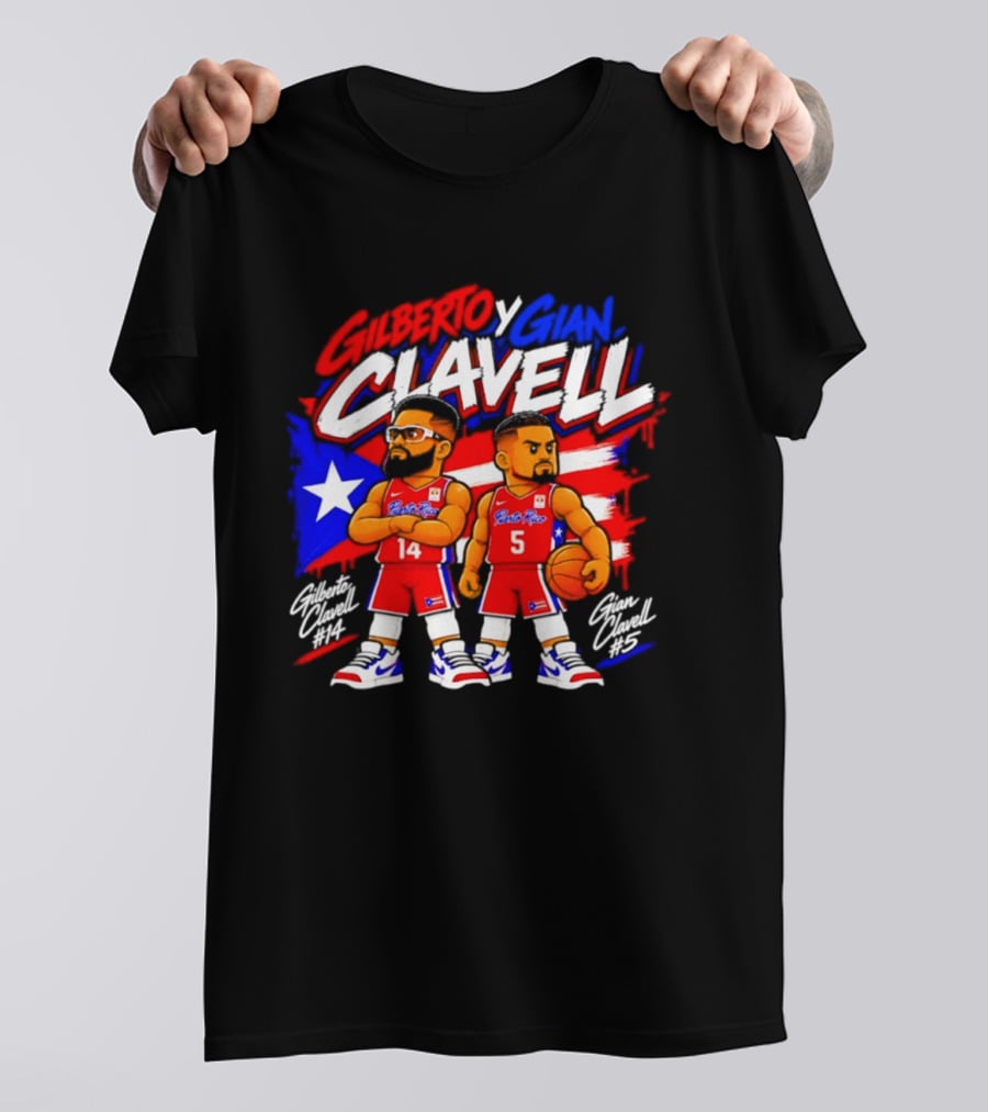 Superleague Kosovo Gilberto Clavell Y Gian Clavell Puerto Rico Basketball T-Shirt