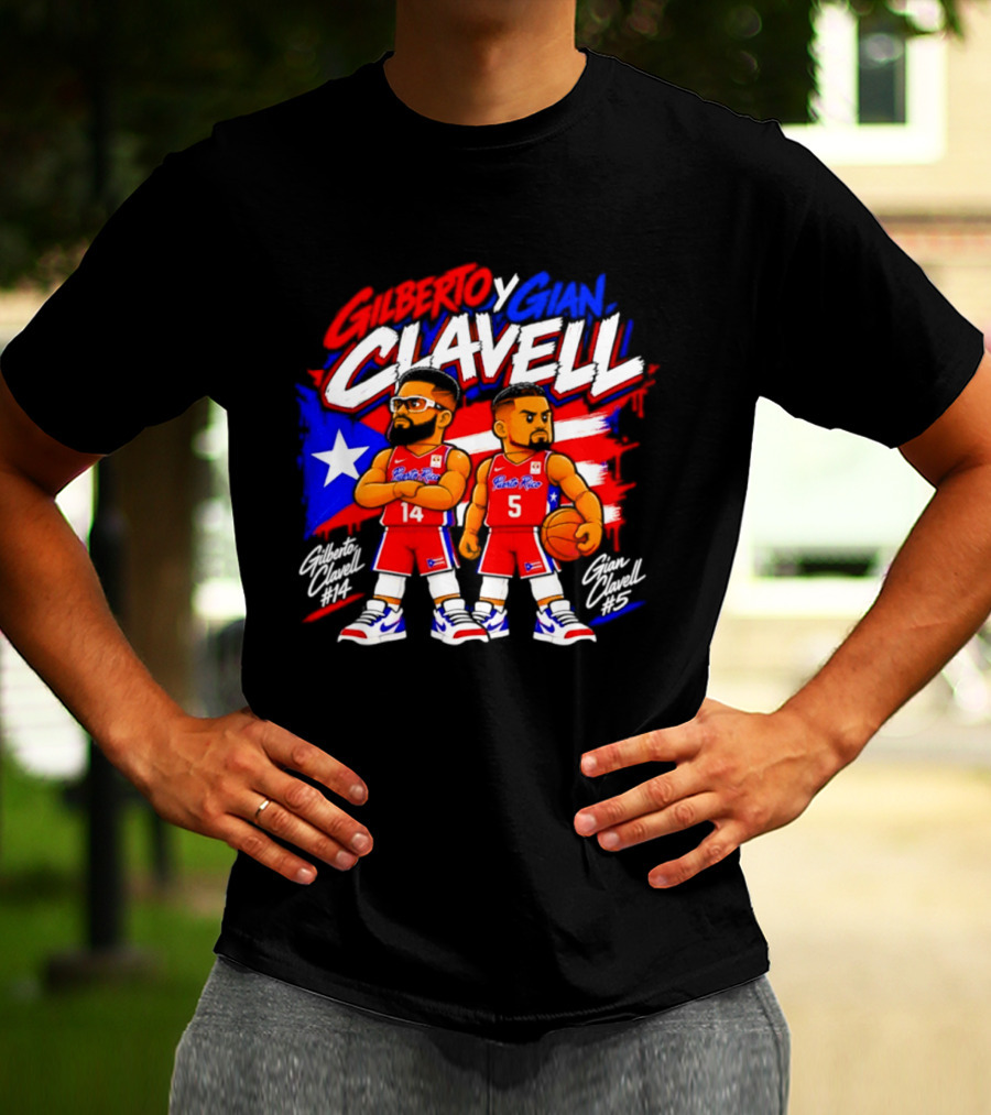Superleague Kosovo Gilberto Clavell Y Gian Clavell Puerto Rico Basketball T-Shirt