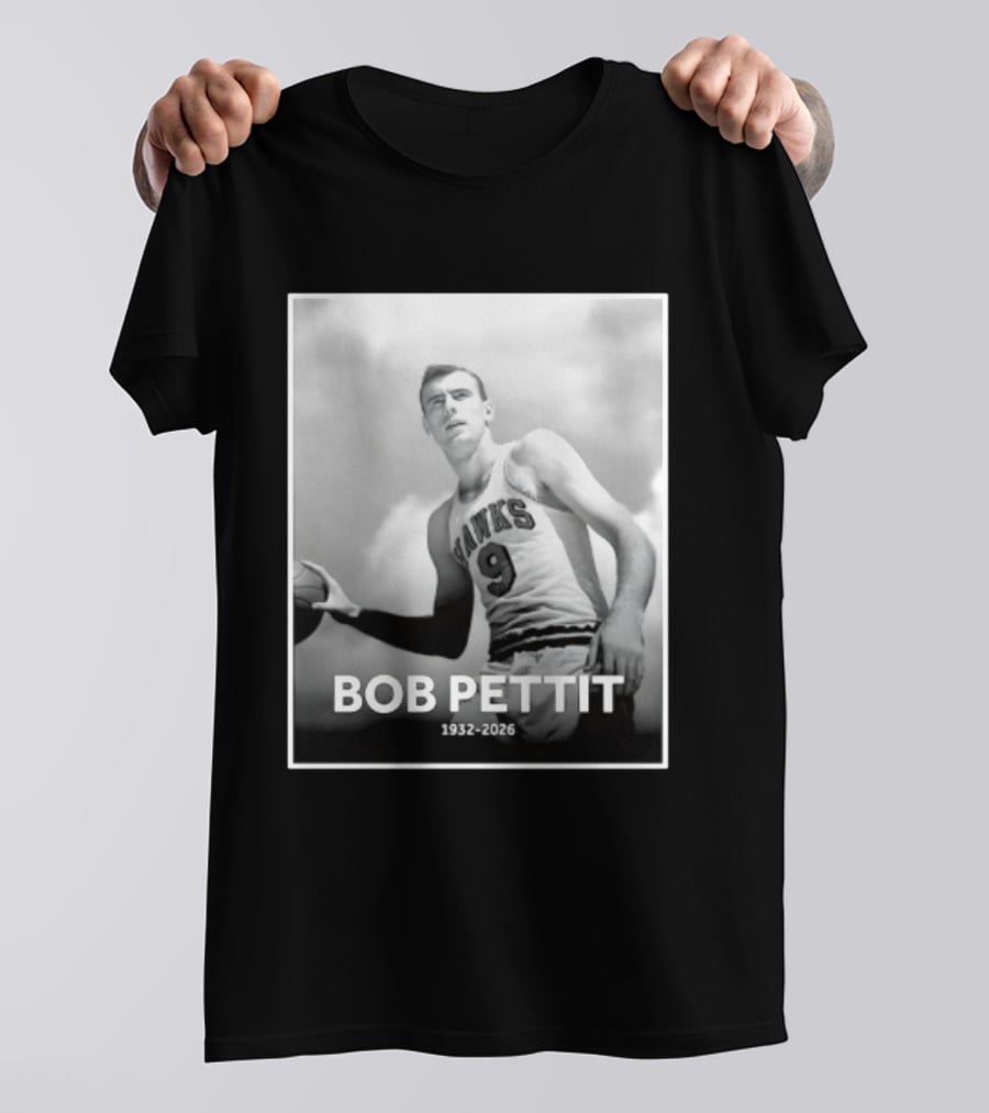 Bob Pettit 1932 2026 Hawks Basketball Legend T-Shirt