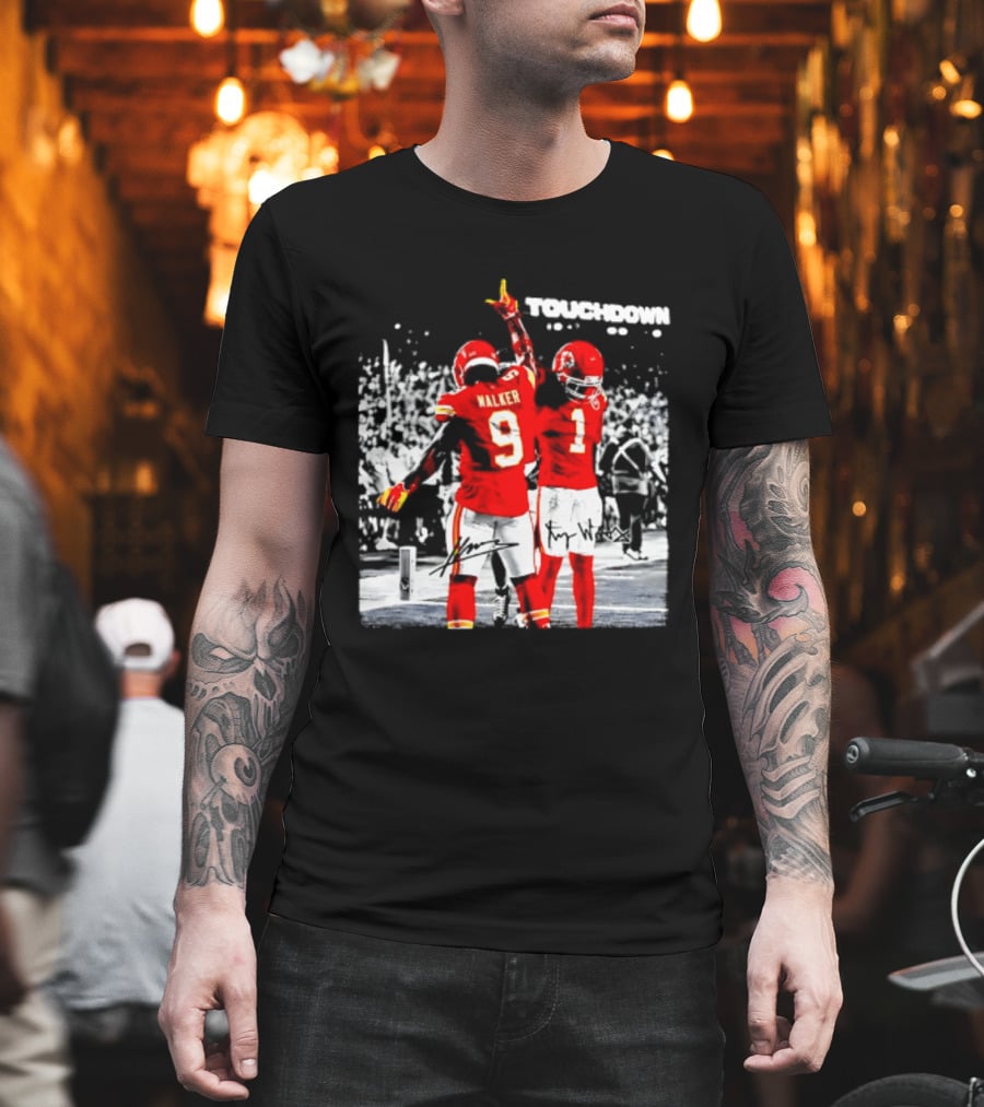 Kenneth Walker III Xavier Worthy Kansas City Chiefs Touchdown Celebration T-Shirt