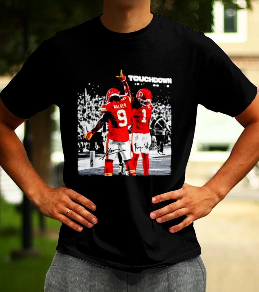 Kenneth Walker III Xavier Worthy Kansas City Chiefs Touchdown Celebration T-Shirt