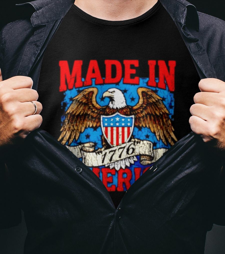 Made In America 1776 Eagle USA Patriotic T-Shirt