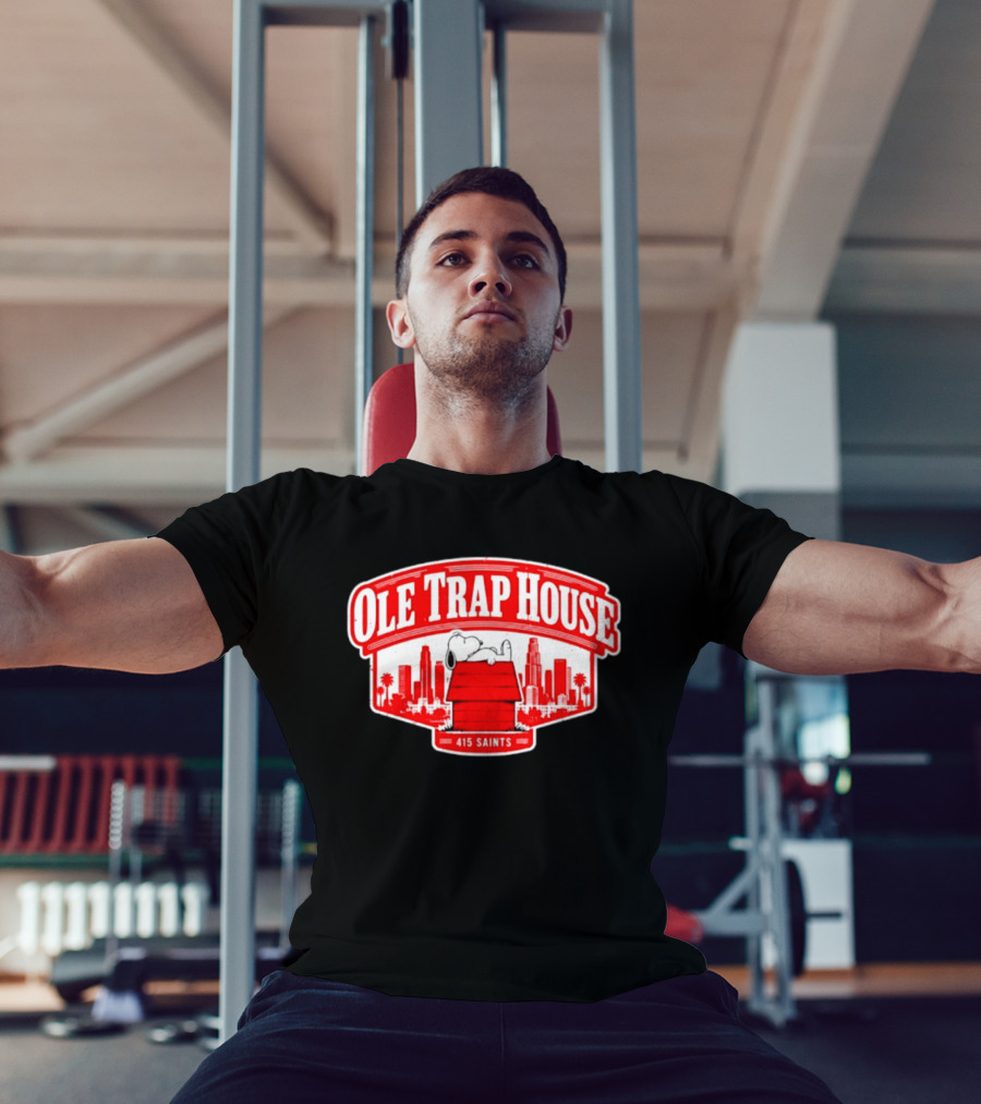 Ole Trap House Snoopy 415 Saints Skyline T-Shirt