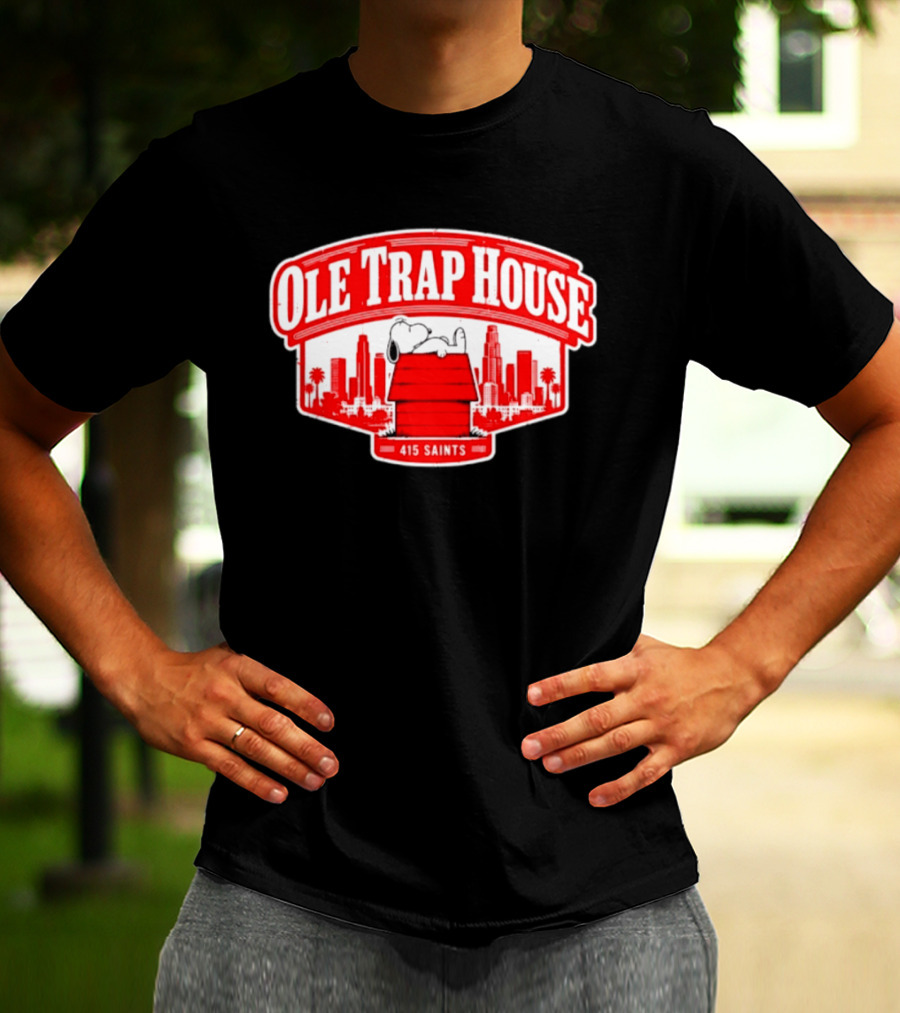 Ole Trap House Snoopy 415 Saints Skyline T-Shirt