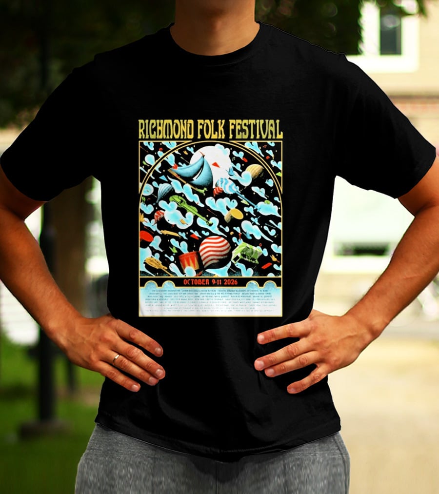 Richmond Folk Festival October 9 11 2026 Event At Brown's Island Richmond VA Lineup T-Shirt