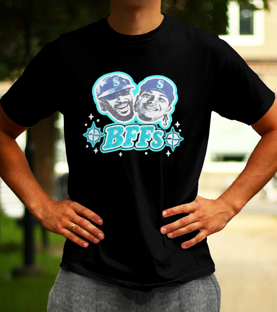 BFFs Seattle Mariners Laz Michael Arroyo Big Head T-Shirt