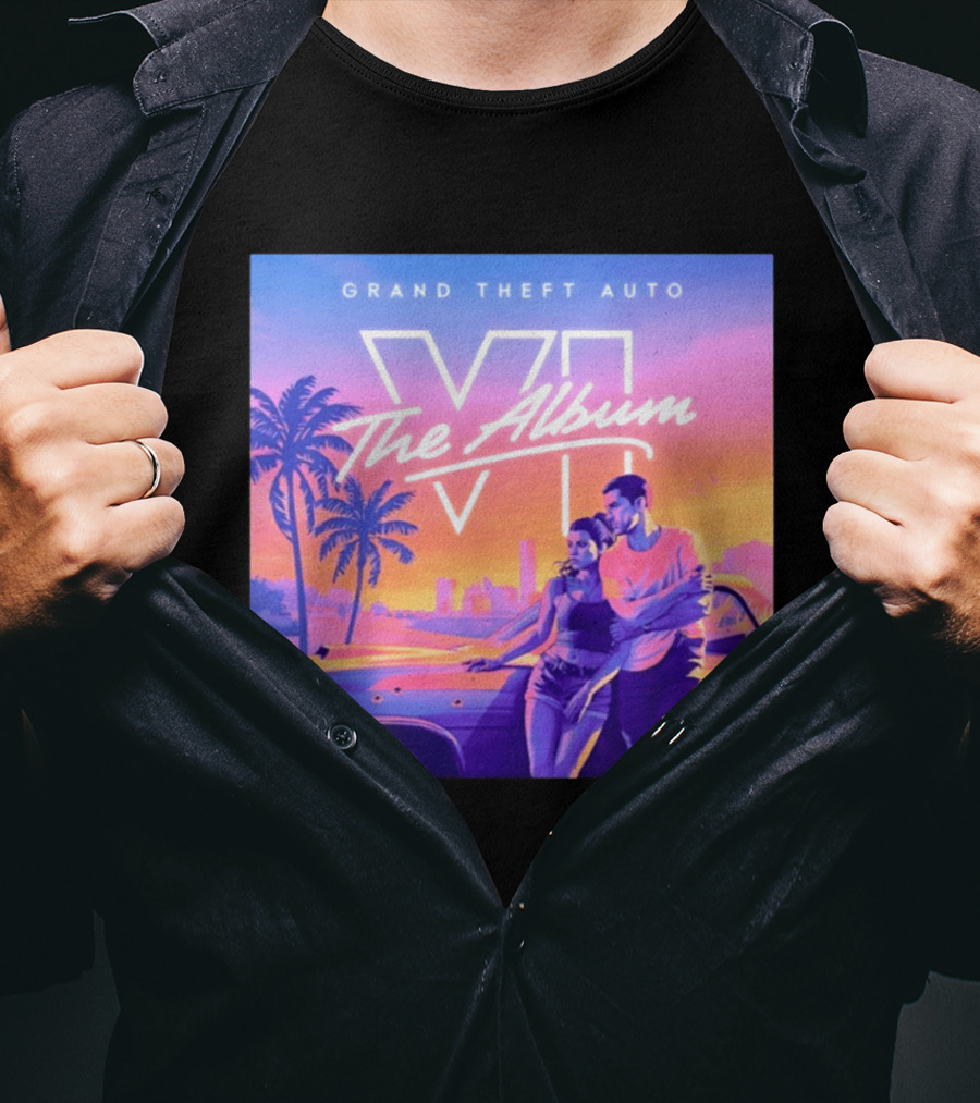 Grand Theft Auto VI The Album 2026 Retro Sunset Vibes T-Shirt