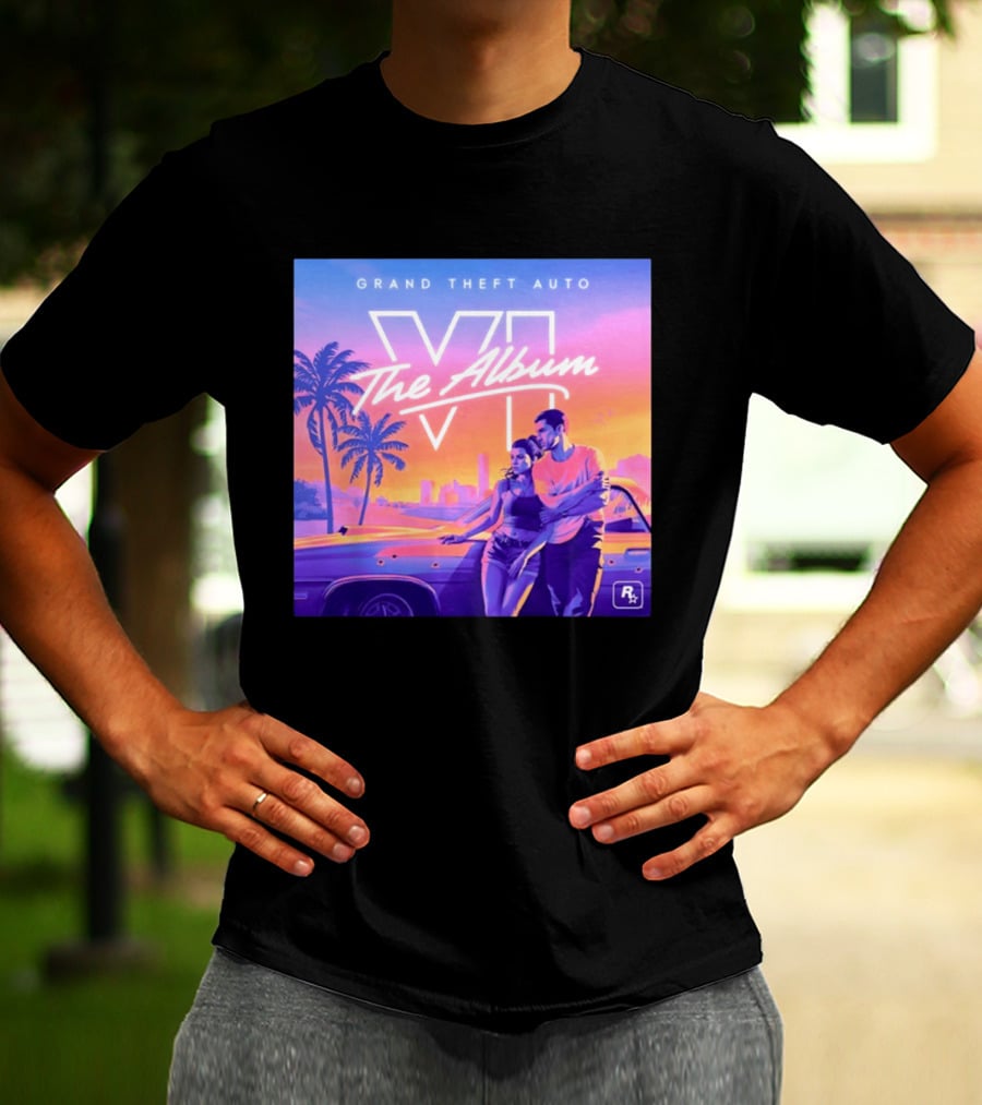 Grand Theft Auto VI The Album 2026 Retro Sunset Vibes T-Shirt