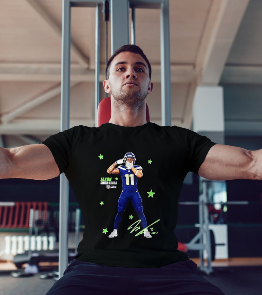 Jaxon Smith Njigba Seattle Seahawks Number 11 NFL Star Player T-Shirt