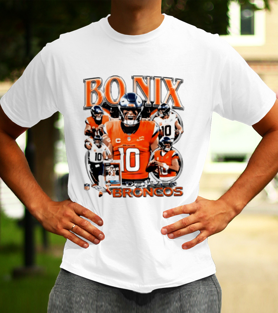 Bo Nix Denver Broncos 2026 Player #10 Collage T-Shirt