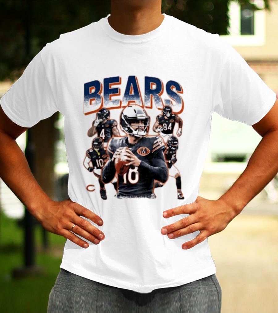 BEARS Chicago 2026 Football Team Collage T-Shirt