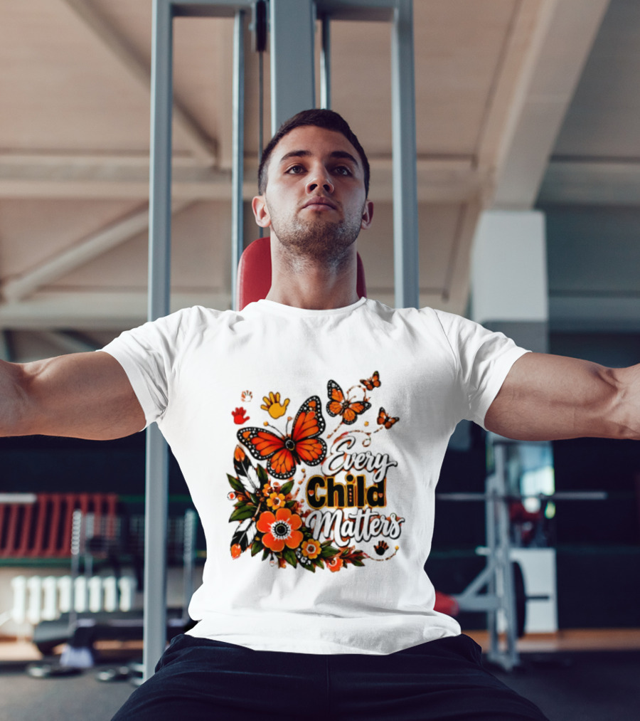 Every Child Matters Orange Butterfly Native Floral Anti Bully Kindness T-Shirt