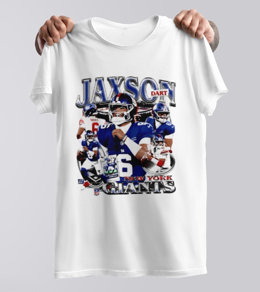 Jaxson Dart New York Giants Player Collage 2026 T-Shirt