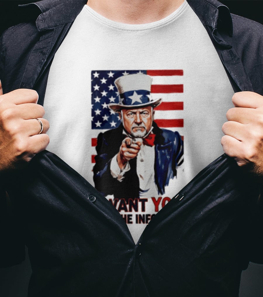 Uncle Sam I Want You For The Info War American Flag T-Shirt