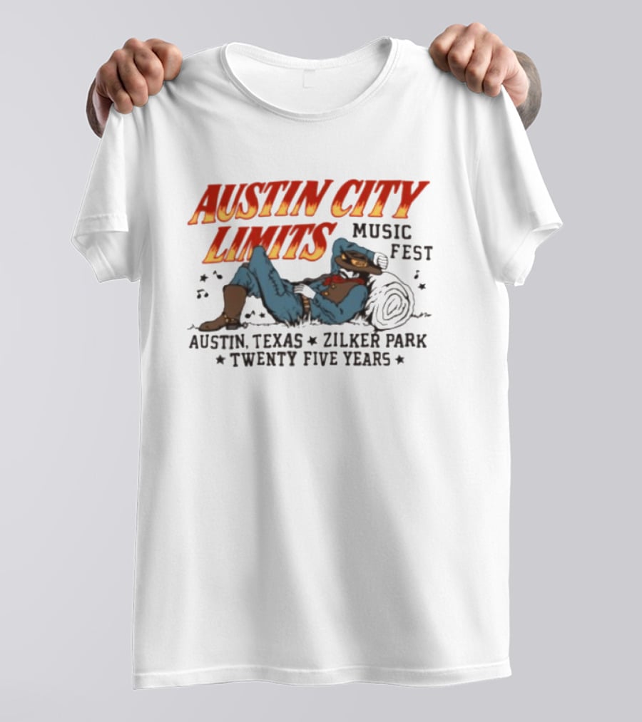 Austin City Limits Music Fest Cowboy Austin Texas Zilker Park Twenty Five Years T-Shirt