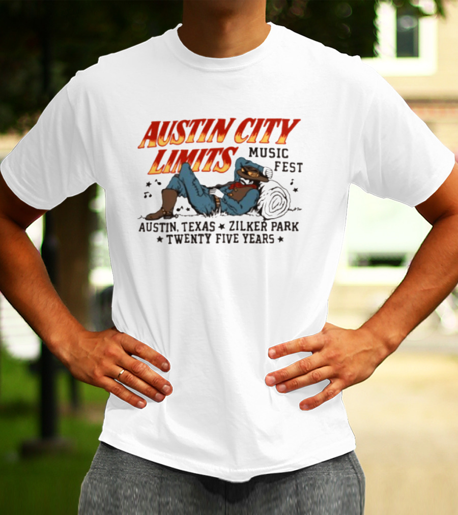 Austin City Limits Music Fest Cowboy Austin Texas Zilker Park Twenty Five Years T-Shirt