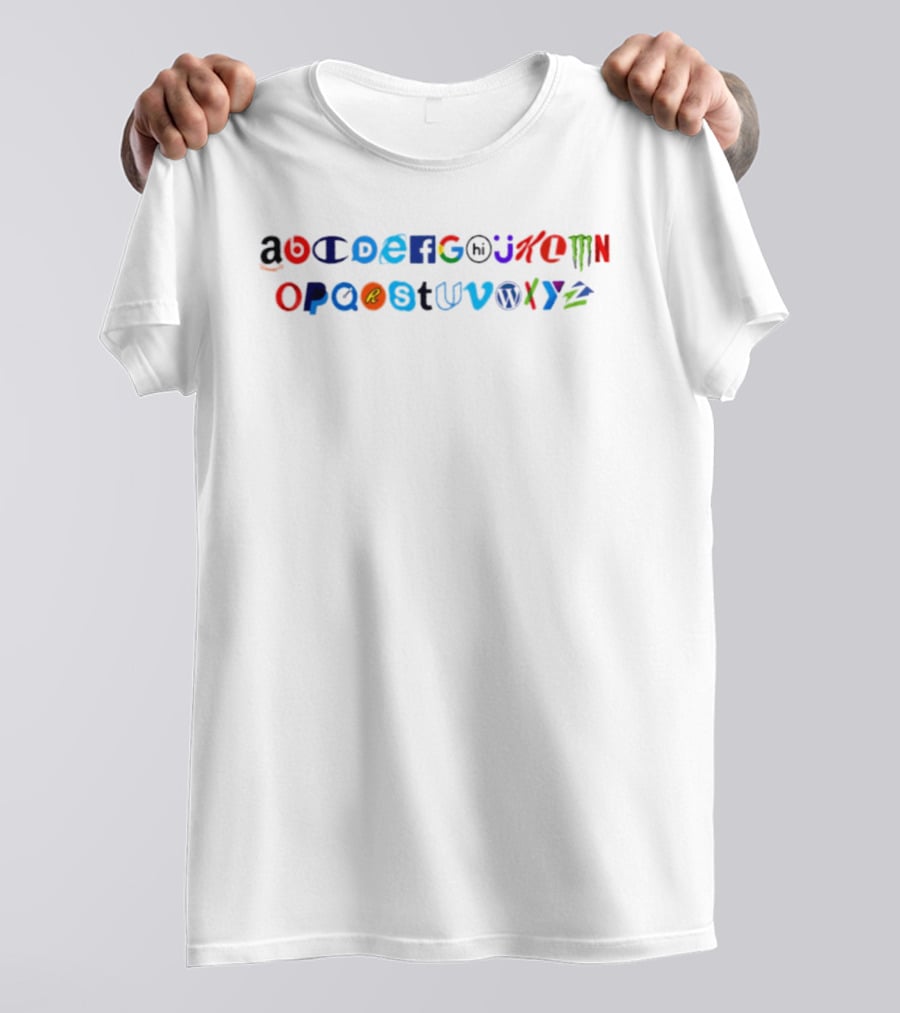 Famous Brands Alphabet Featuring Iconic Corporate Identity Letters T-Shirt