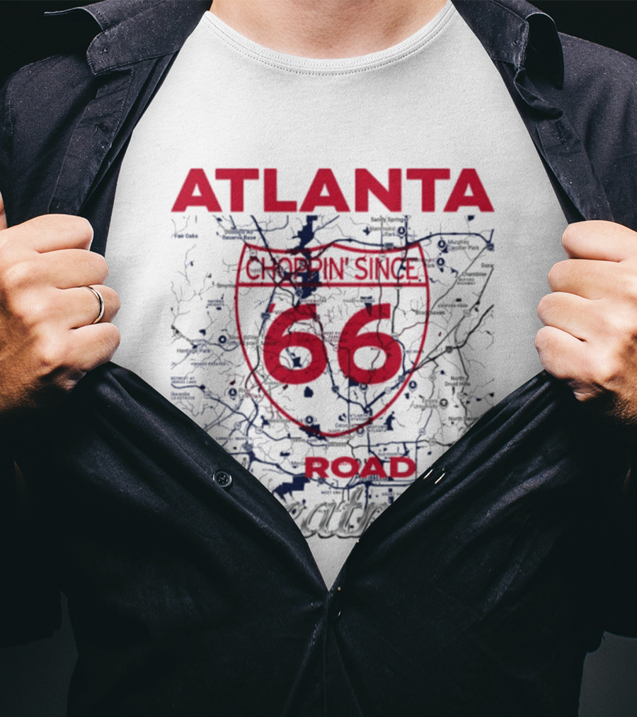 Atlanta Braves Choppin Since 66 Road To Greatness Map T-Shirt