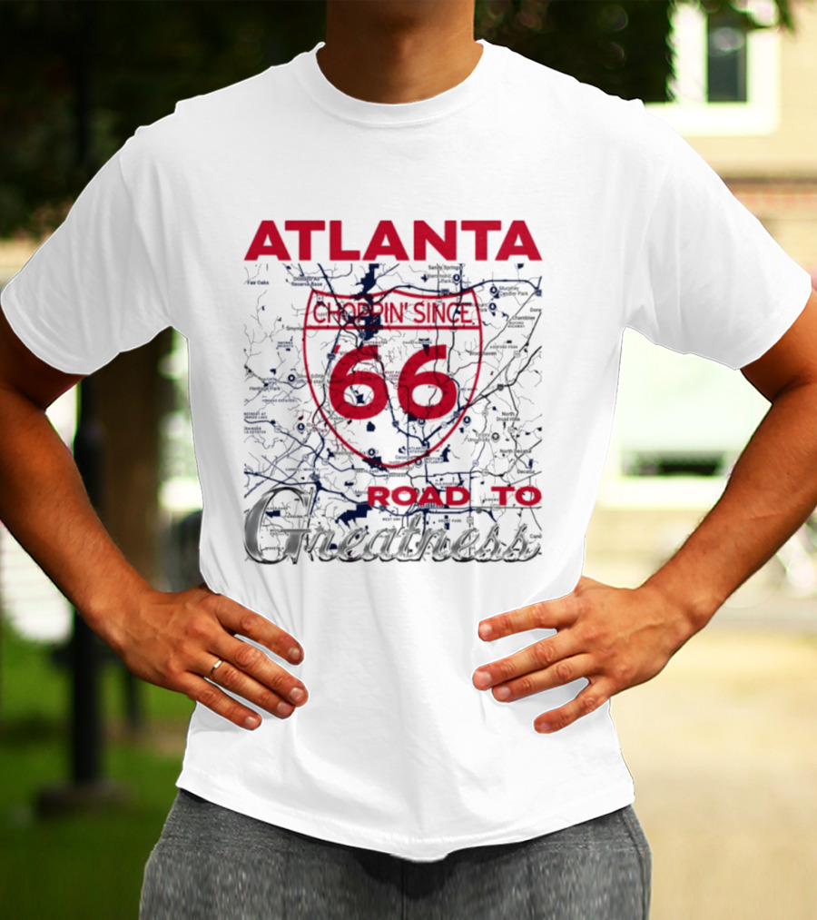 Atlanta Braves Choppin Since 66 Road To Greatness Map T-Shirt