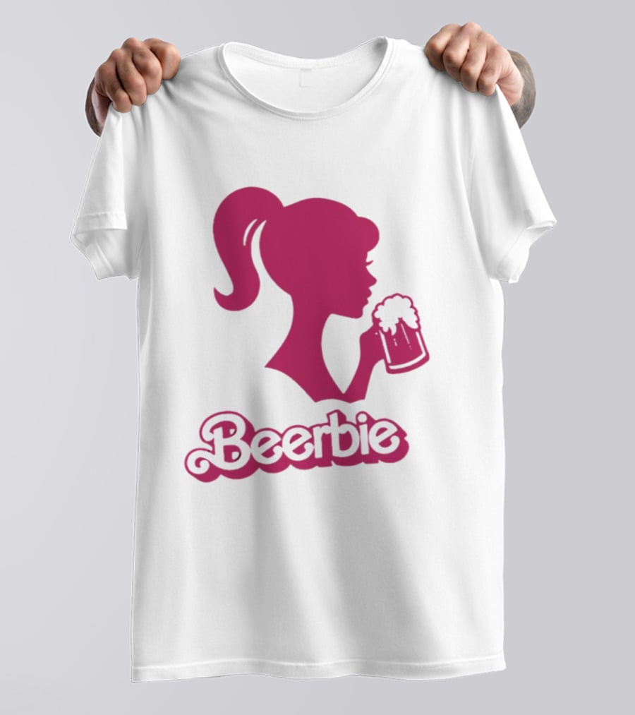 Beerbie Pink Beer Barbie Icon With Beer T-Shirt