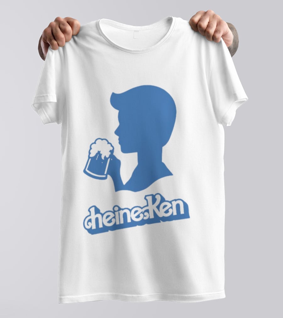 Ken Blue Beer Silhouette Heineken Play On Words T-Shirt