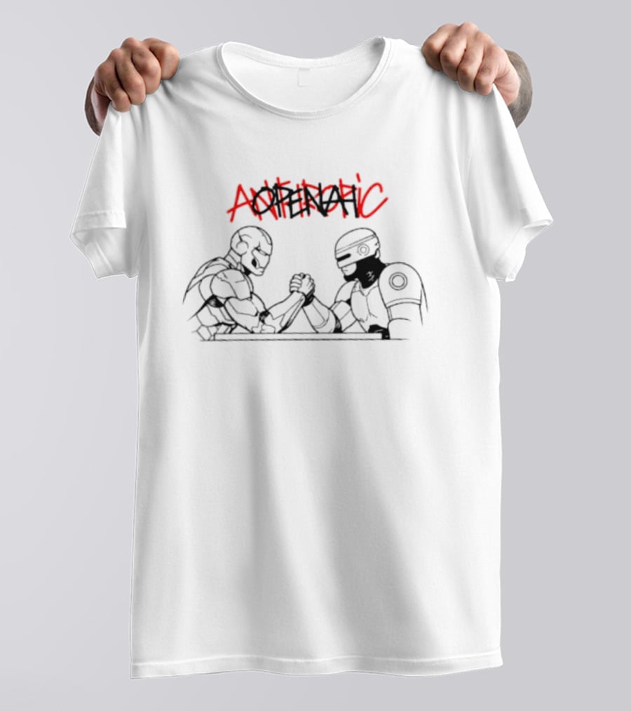 Iron Man Robocop Arm Wrestling Match Marvel Aesthetic T-Shirt