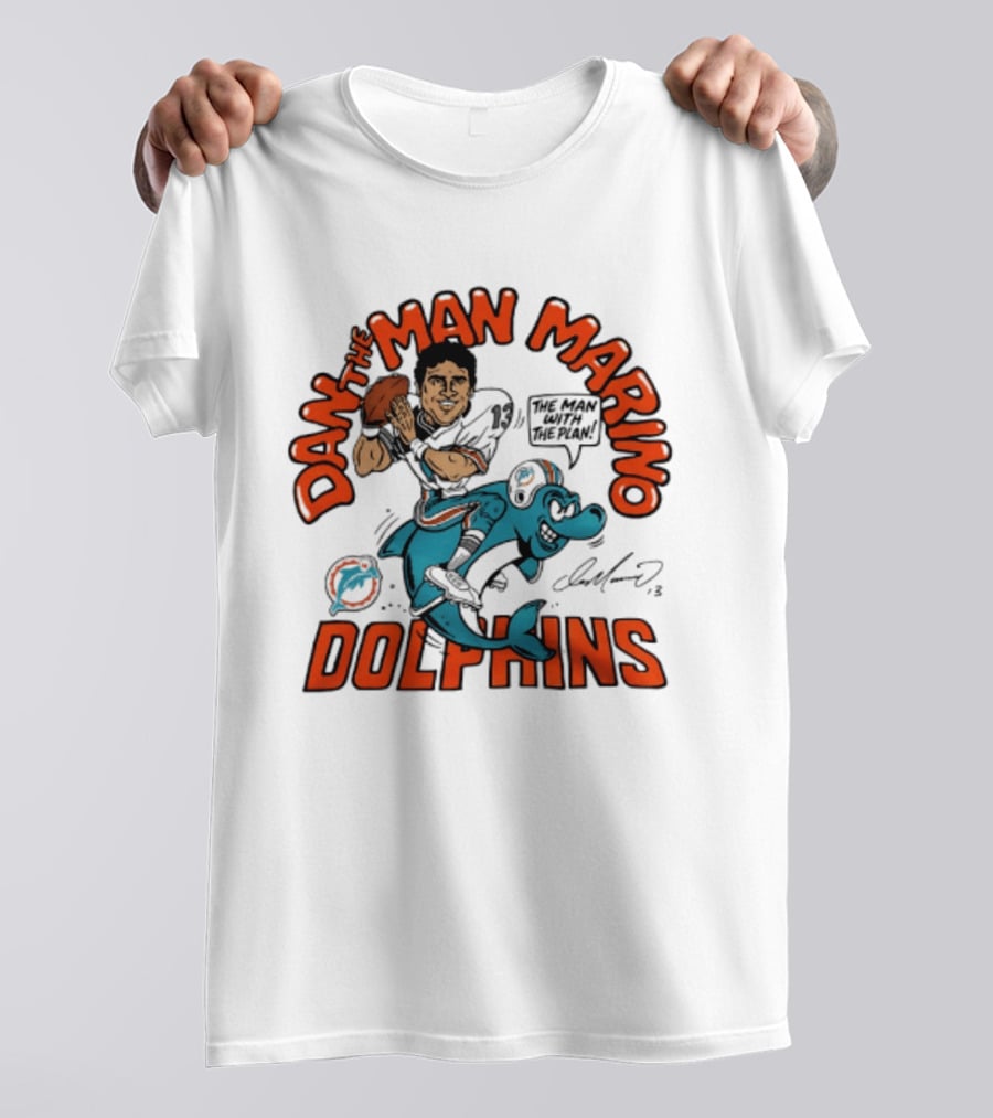 Dan The Man Marino Dolphins Football Caricature T-Shirt