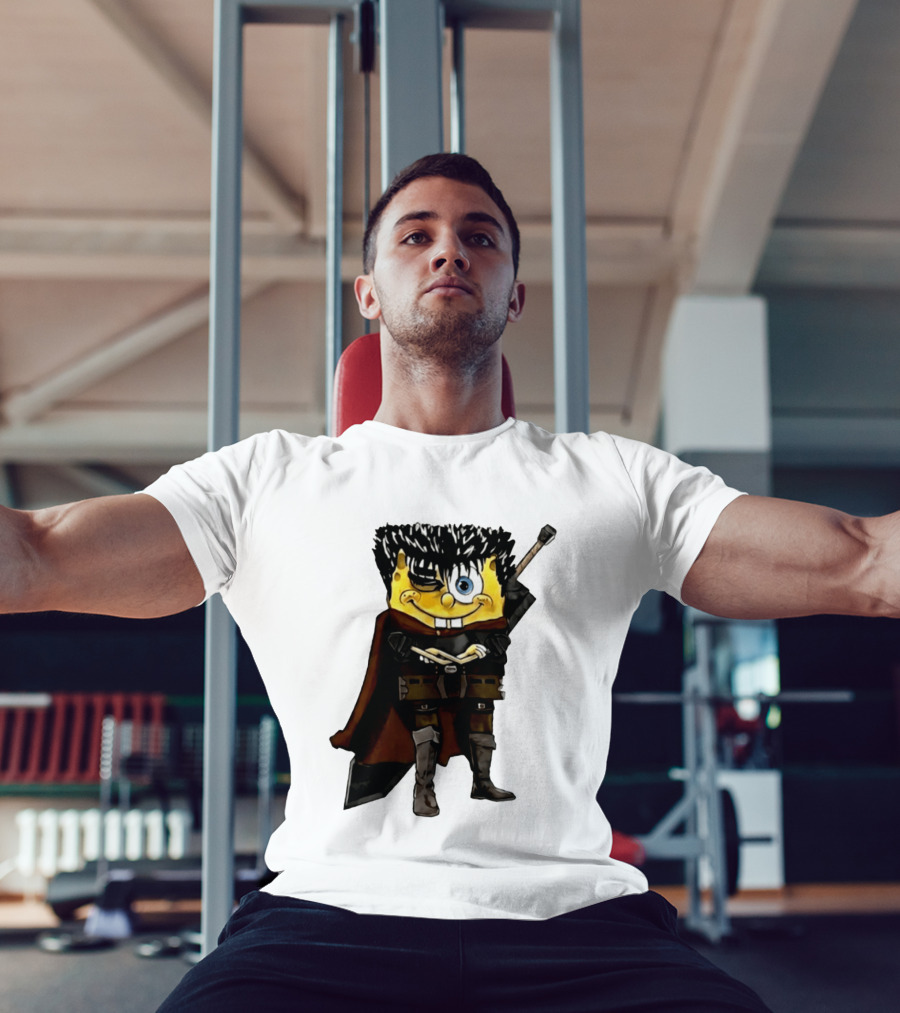 SpongeBob X Berserk Guts Crossover SpongeGuts SquarePants Character Mashup T-Shirt