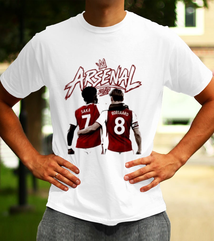 Arsenal Saka 7 Odegaard 8 Football Moment T-Shirt