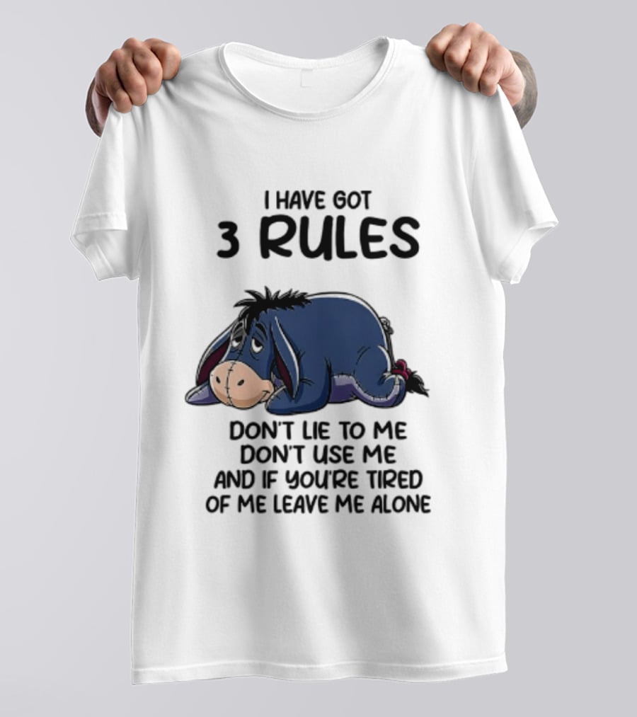 I Have Got 3 Rules Eeyore Don't Lie Use Me Winnie The Pooh T-Shirt