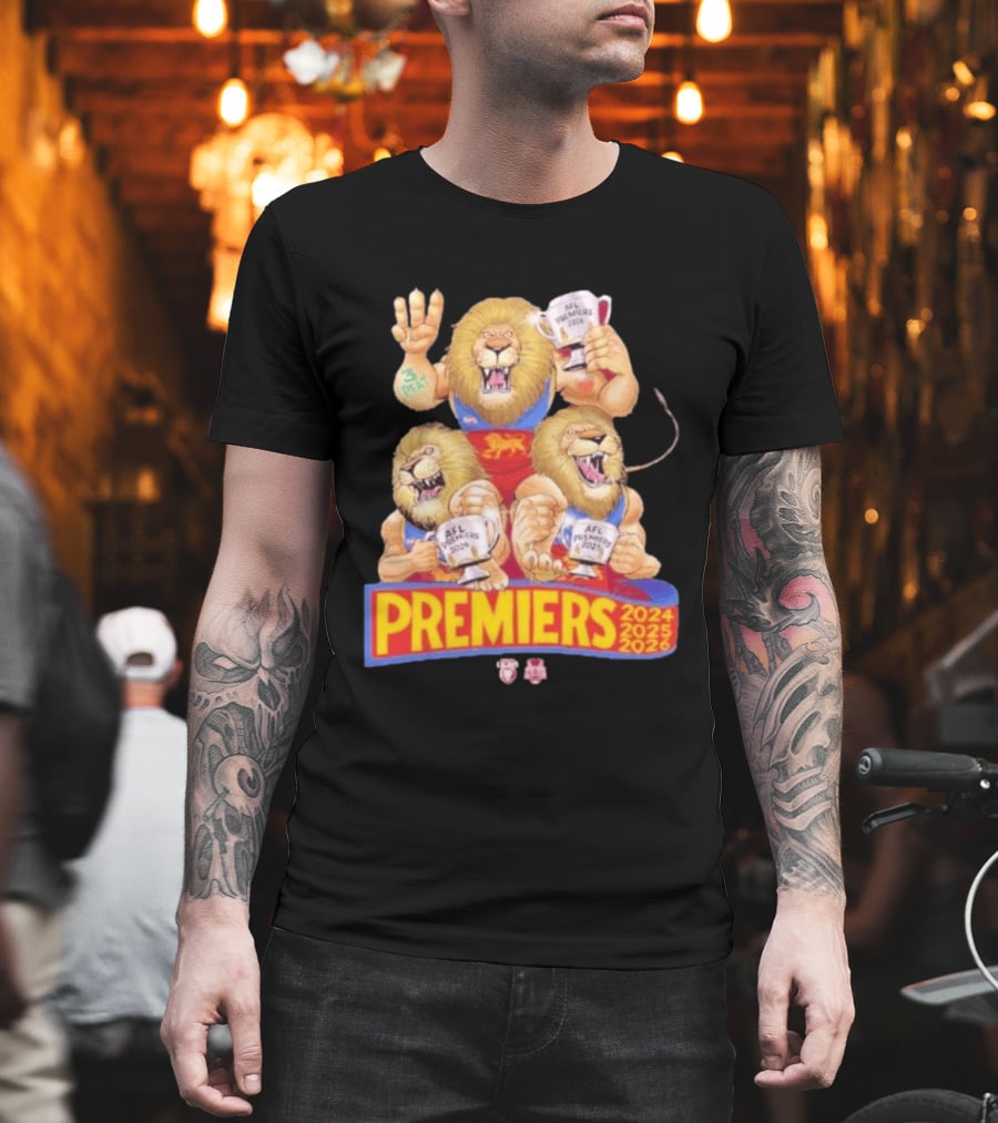 Brisbane Lions AFL Premiers 2024 2025 2026 Mark Knight T-Shirt