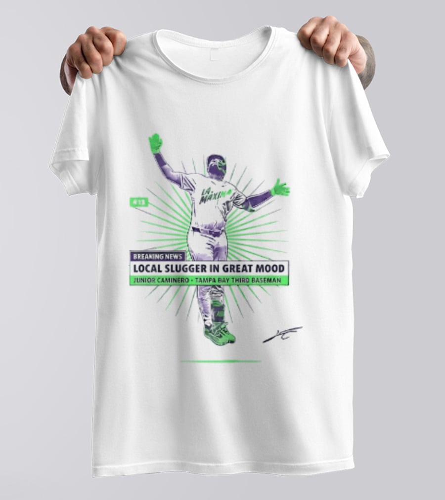 Junior Caminero Tampa Bay Third Baseman Local Slugger In Great Mood T-Shirt