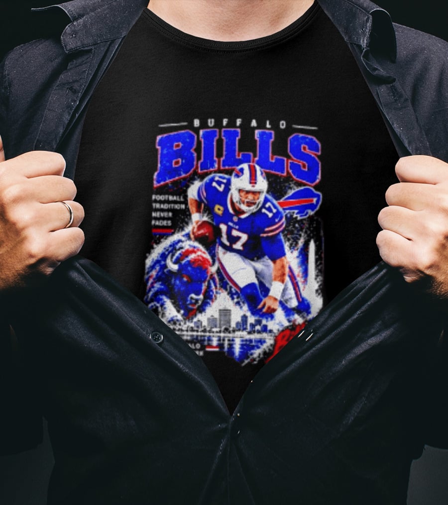 Buffalo Bills Football Tradition Never Fades Bills Mafia NFL Buffalo New York Team Skyline T-Shirt