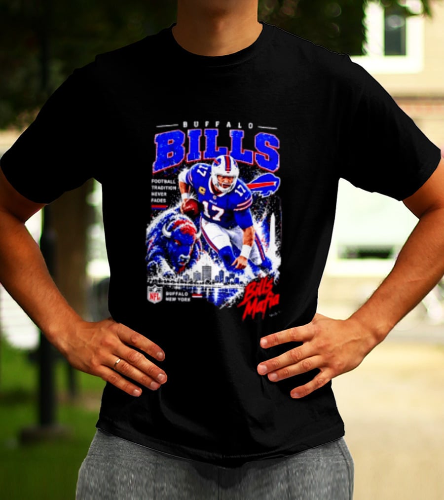 Buffalo Bills Football Tradition Never Fades Bills Mafia NFL Buffalo New York Team Skyline T-Shirt