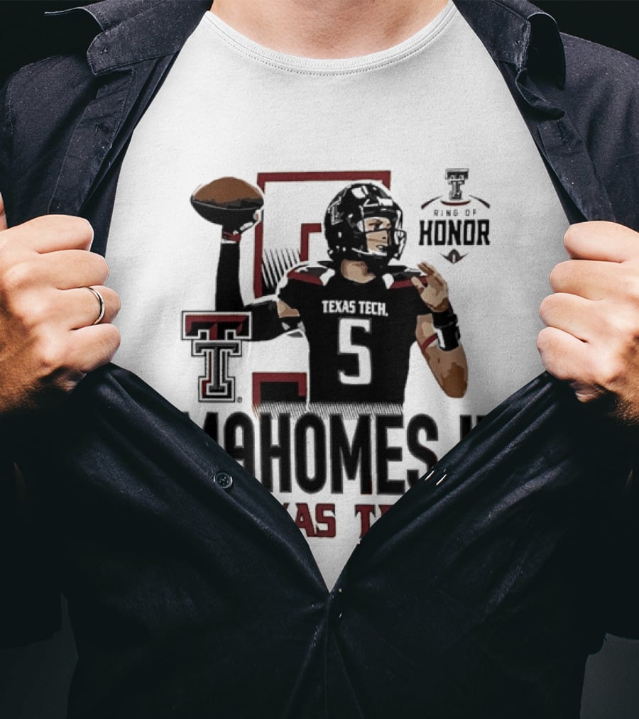 Mahomes II Texas Tech Red Raiders Ring Of Honor Player T-Shirt