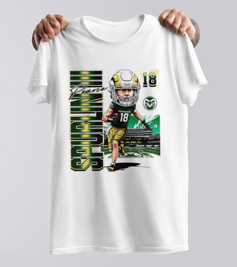 Pearce Spurlin III 18 Colorado State Rams NCAA Football Caricature T-Shirt